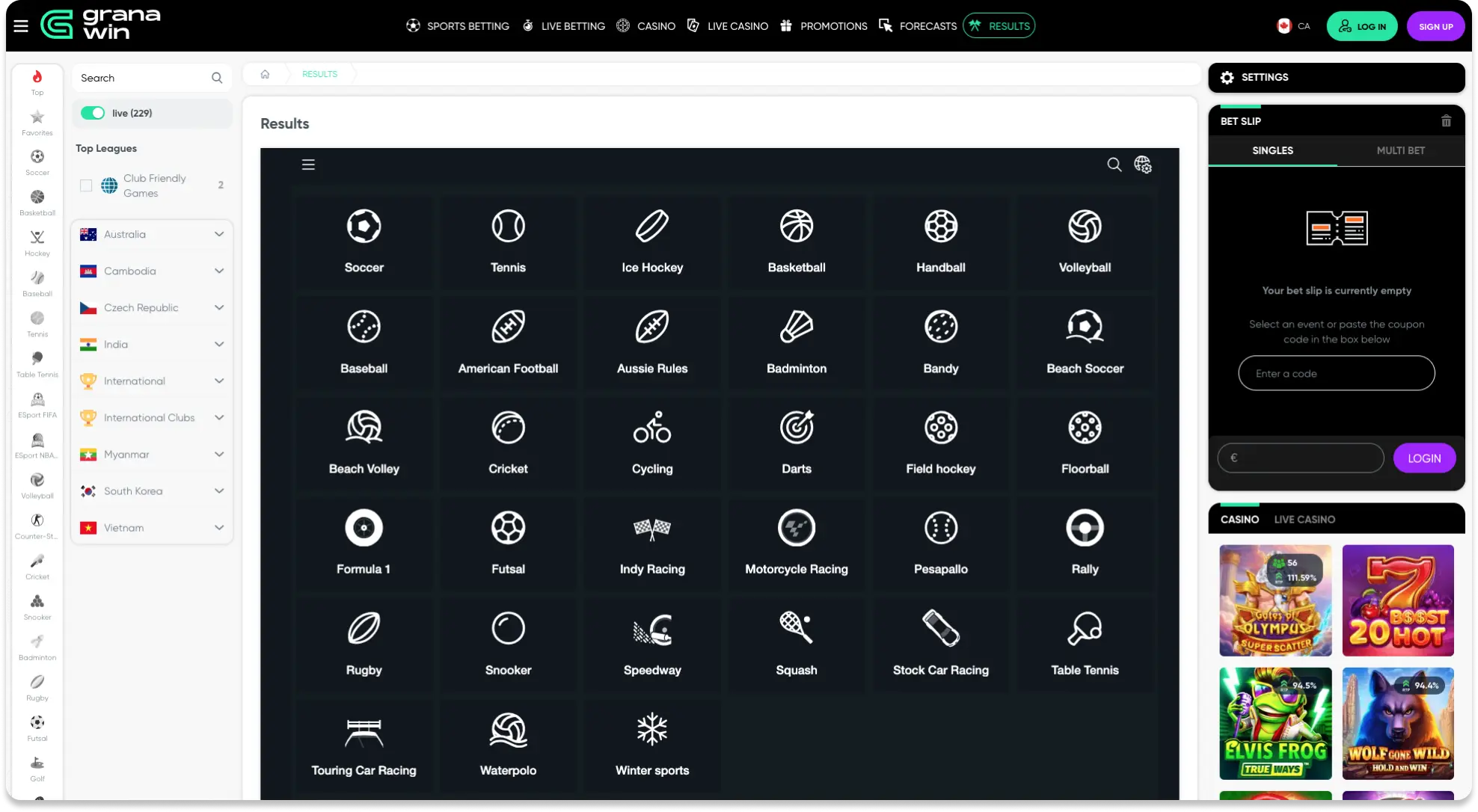 Granawin Sports Betting